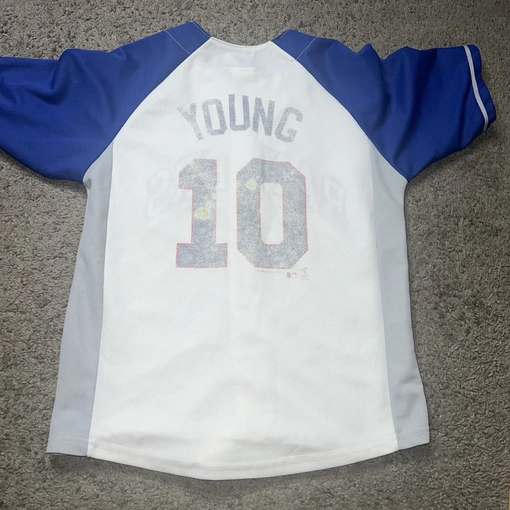 MLB Texas Rangers Stadium Souvenir White Jersey Michael Young‎ #10 Youth Size S